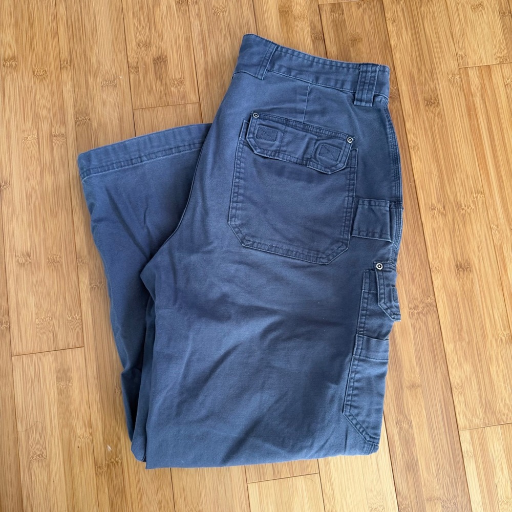 Duluth Trading Flex Fire Hose Cargo Pants Mens 36x30 Blue Work Stretch